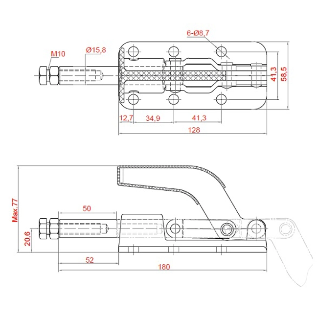 Vendita online Bloccaggio a spinta pistone 50,8 mm. 1160 Kg.